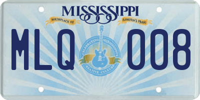 MS license plate MLQ008