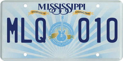 MS license plate MLQ010