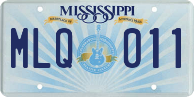 MS license plate MLQ011