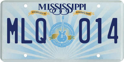 MS license plate MLQ014