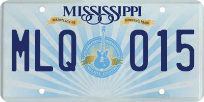MS license plate MLQ015