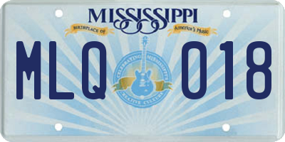 MS license plate MLQ018
