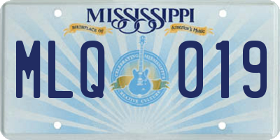 MS license plate MLQ019