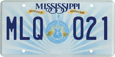 MS license plate MLQ021