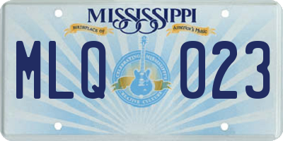 MS license plate MLQ023