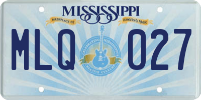 MS license plate MLQ027