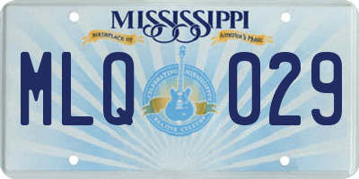 MS license plate MLQ029