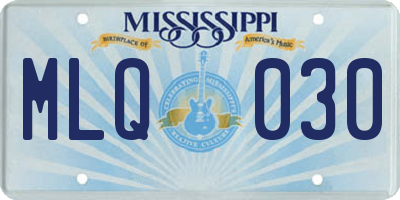MS license plate MLQ030