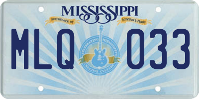 MS license plate MLQ033