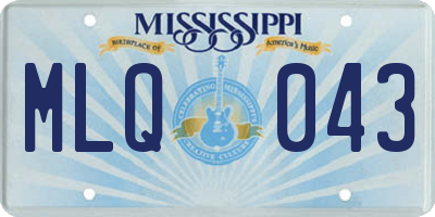 MS license plate MLQ043