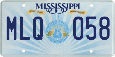 MS license plate MLQ058