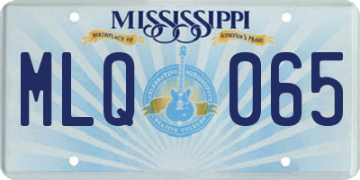 MS license plate MLQ065