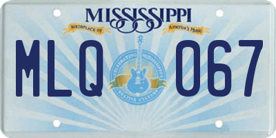 MS license plate MLQ067