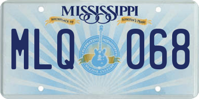 MS license plate MLQ068