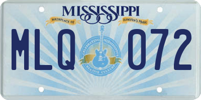 MS license plate MLQ072