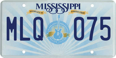 MS license plate MLQ075