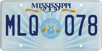MS license plate MLQ078