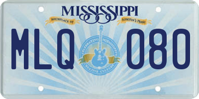 MS license plate MLQ080