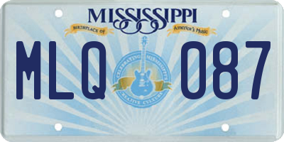 MS license plate MLQ087