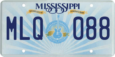 MS license plate MLQ088