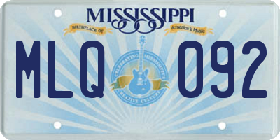 MS license plate MLQ092