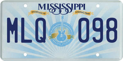 MS license plate MLQ098