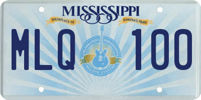 MS license plate MLQ100