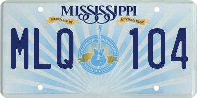 MS license plate MLQ104