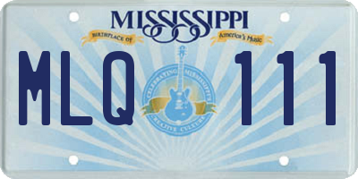 MS license plate MLQ111