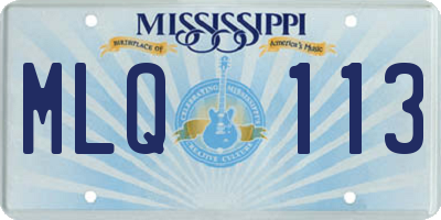 MS license plate MLQ113