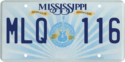MS license plate MLQ116