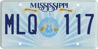 MS license plate MLQ117