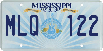 MS license plate MLQ122