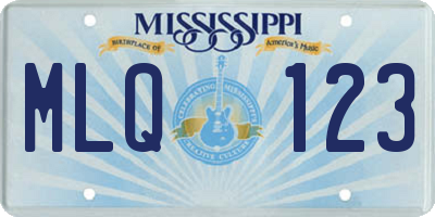 MS license plate MLQ123