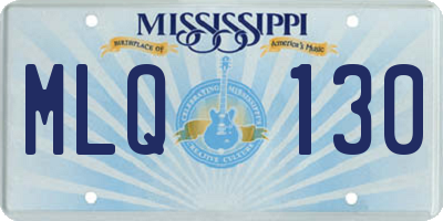 MS license plate MLQ130