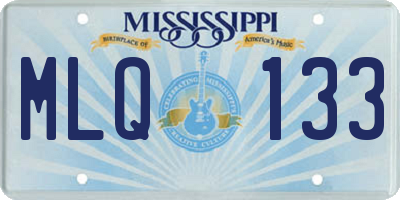 MS license plate MLQ133