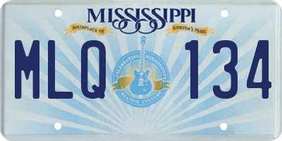 MS license plate MLQ134