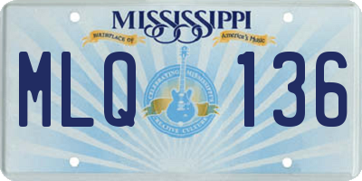 MS license plate MLQ136