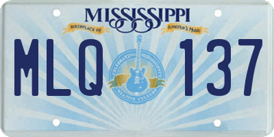 MS license plate MLQ137