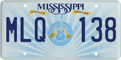 MS license plate MLQ138