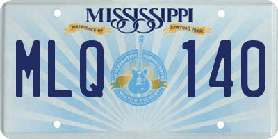 MS license plate MLQ140