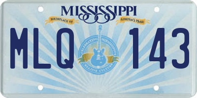 MS license plate MLQ143