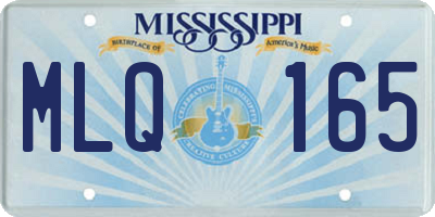 MS license plate MLQ165