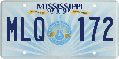 MS license plate MLQ172