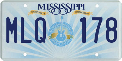MS license plate MLQ178