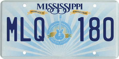 MS license plate MLQ180