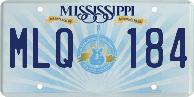 MS license plate MLQ184