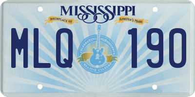 MS license plate MLQ190