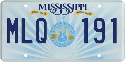 MS license plate MLQ191