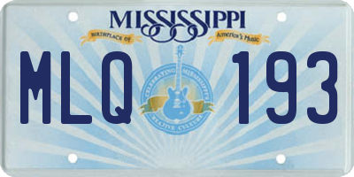 MS license plate MLQ193